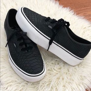 Snakeskin black vans